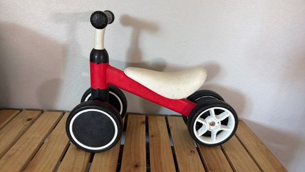 Toddler Balance Bike Four Wheels Red
