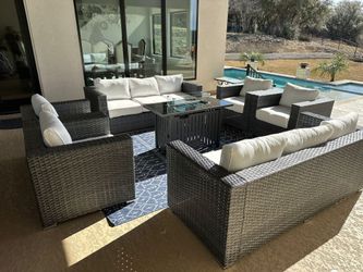 Outdoor Patio Patio Furniture Set with Fire Pit, we finance & Deliver, $54 down