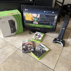 Xbox 360 4GB console w/ controller & 3 games
