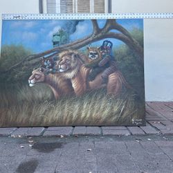 Vintage Star Wars Return Of The Jedi Ewok Painting 48” X37