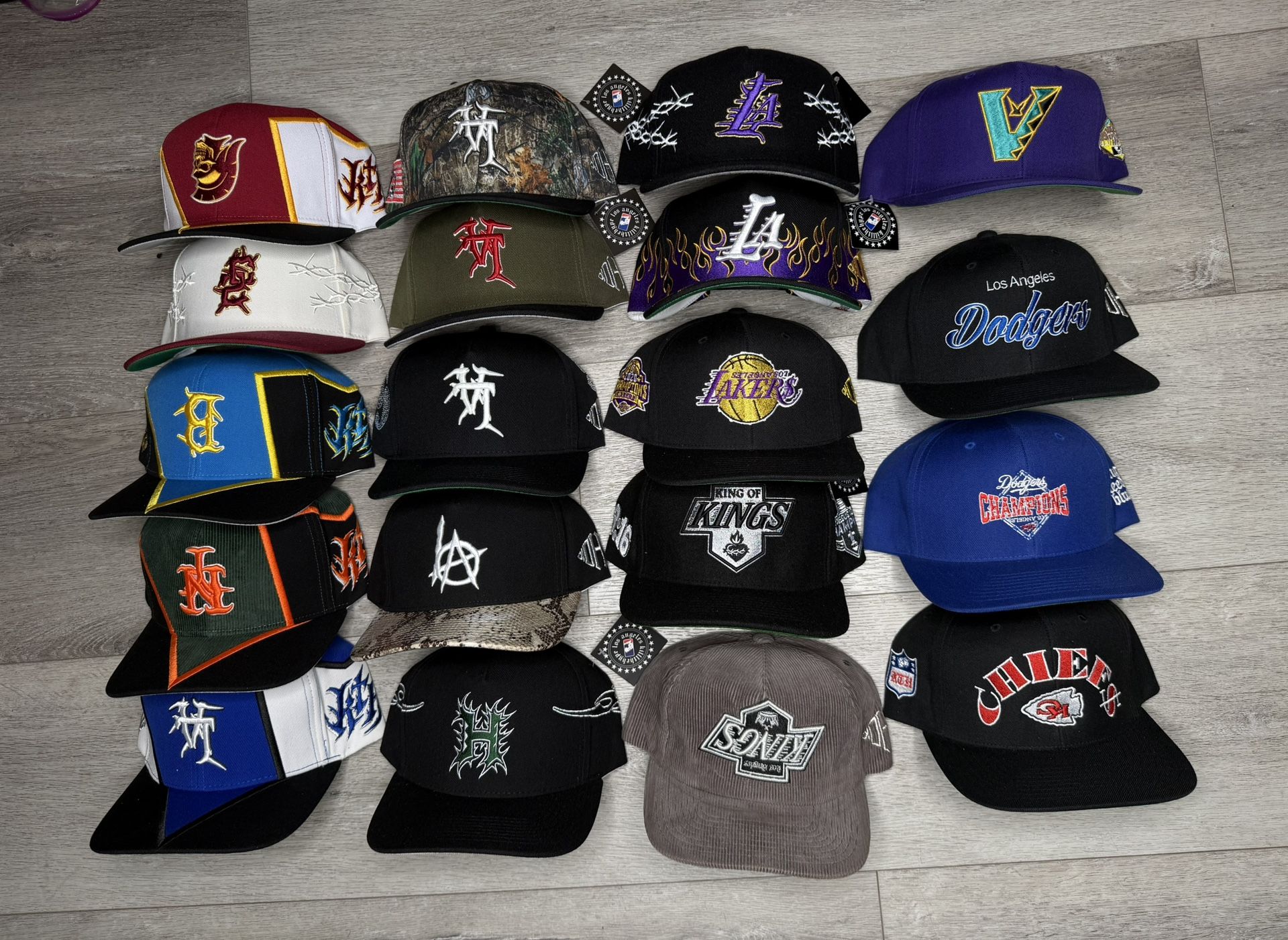 KTH-LA KILLTHEHYPE LOS ANGELES, NFL, NBA, MLB HATS NEW RARE!!! LAKERS, Dodgers, kings, NY All BRAND NEW 