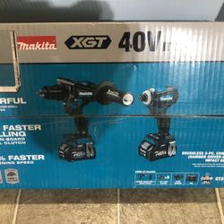 Makita 40V Max XGT Brushless Cordless 2-Pc. Combo Kit (Hammer Driver-Drill/Impact Driver) 2 Batteries 40 Volts 