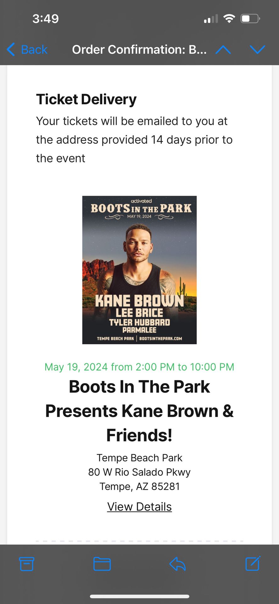 Boots In The Park Tickets