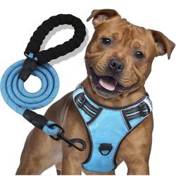 New No Pull Dog Harness, Dog Vest Harness with A Free 5ft Dog Leash, 3M Reflective Breathable Oxford Harness for Large Dogs with Mental D Ring and Eas