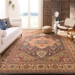 Brand New Luxury Safavieh MAHAL NAVY NATURAL AREA RUG 8 X 10 Stain Resistant $559 New BNIB 