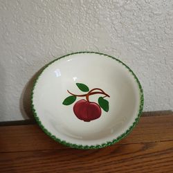 BOWL WITH A CRAB APPLE  AND SCALLOPED EDGE