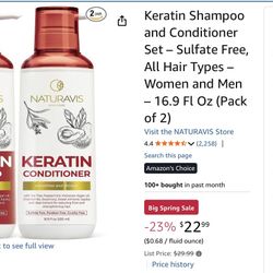 Keratin Shampoo and Conditioner Set
