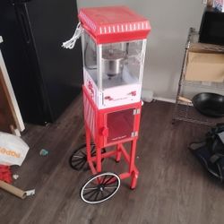 Nostalgia Vintage 2.5-Ounce Popcorn Cart, 45-Inches Tall, Red,