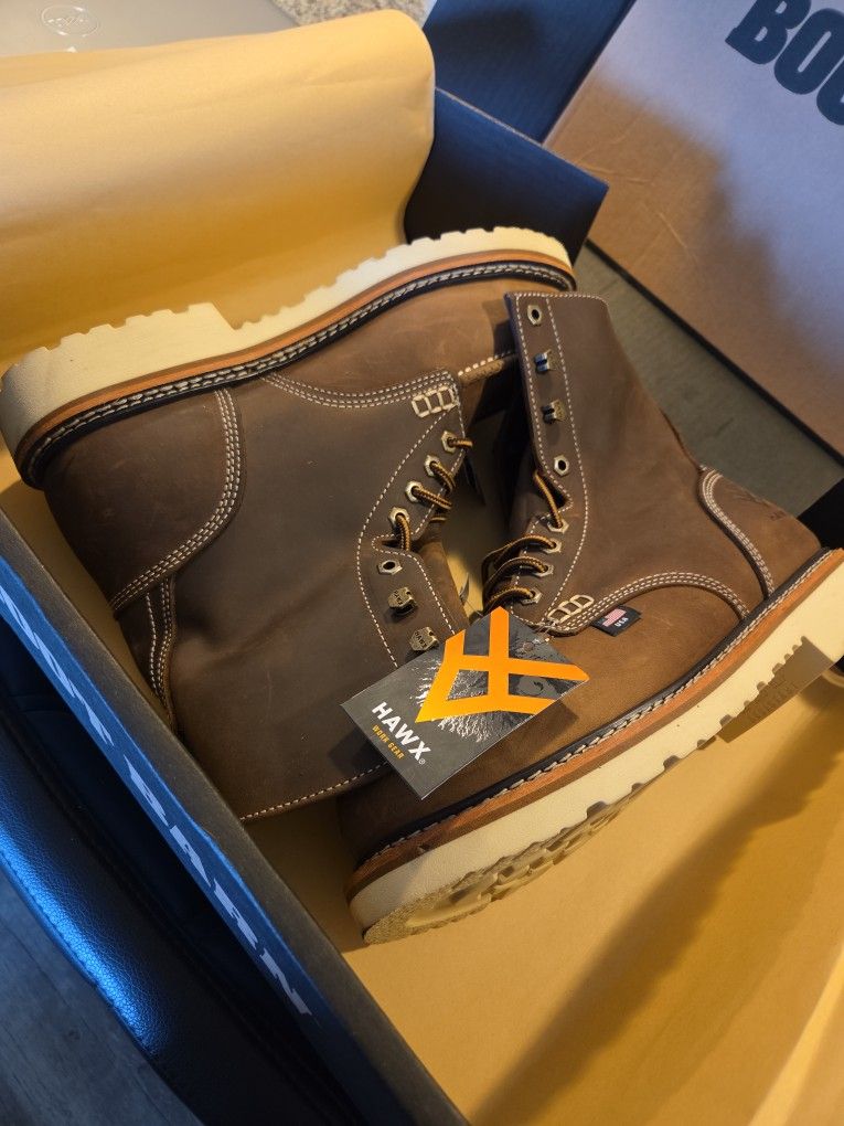 Hawx Men's 8" USA Redesigned Work Boots - Composite Toe Size 10.5/EE