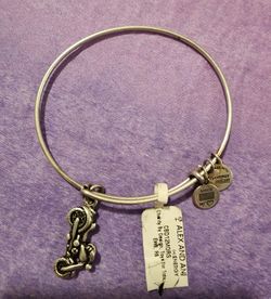 Alex And Ani Silvertone Motorcycle Bracelet