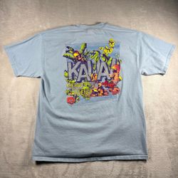Vintage Kauai Hawaii Men’s XL Faded Blue Island Of Da Gardens Surf T-Shirt #11A