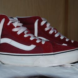 Vans Burgendy And Red Skate High Top's Mens 7/Womens 8.5