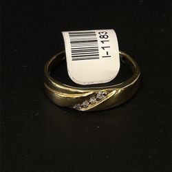 10KT Yellow Gold Diamond Ring 3.20g Size 10-1/2 I-1183