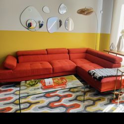 Glory Furniture Sectional Sofa Orange 