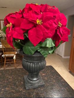 Large Artificial Poinsettia With Stand 