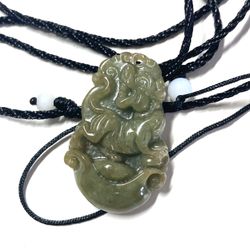 Jade Jadeite Dog Pendant Necklace 90017