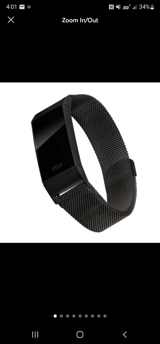 WITHit Black Stainless Steel Band Fitbit Charge 3 & 4 (Replacement Band)