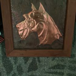 Framed Copper Dog