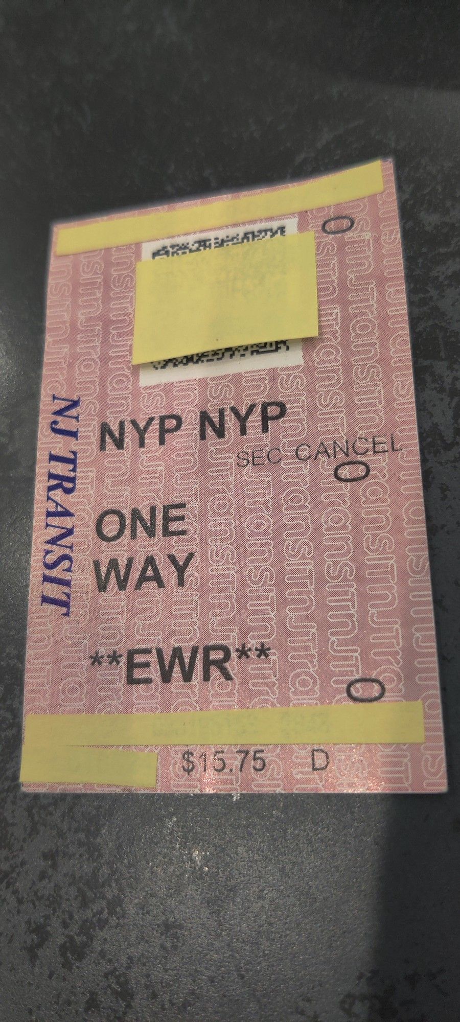 NewJerseyTransit Ticket NYP To EWR