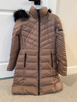 *Michael Kors Brand Winter Puffer Jacket, Tan, XS*