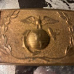 W.W. 2  UNITED STATES U.S.M.C. BELT BUCKLE 3 x 2 INCH STYLE 2 NO STIPLING