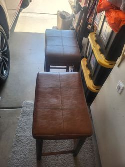 Pair of Linon Backless Bar Stools