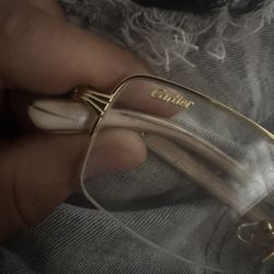Cartier Clear Frames Wood Stems