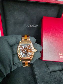 Cartier Roadster 48mm Watch – Ref: 3103 Brown Roman Dial, 18K Rose Gold Bracelet