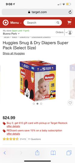 Huggies 140 count size 2