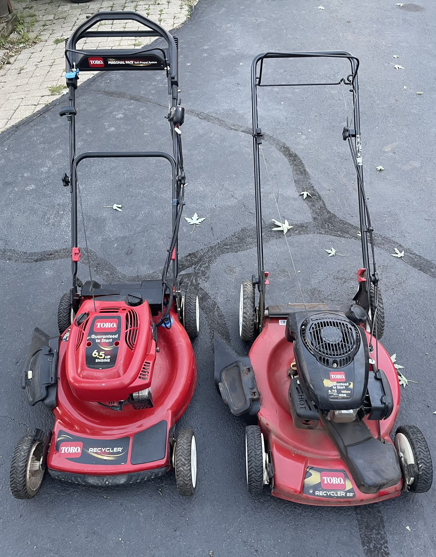 Toro 22” Recycler 6.75hp FWD and RWD Self Propelled Lawn Mowers