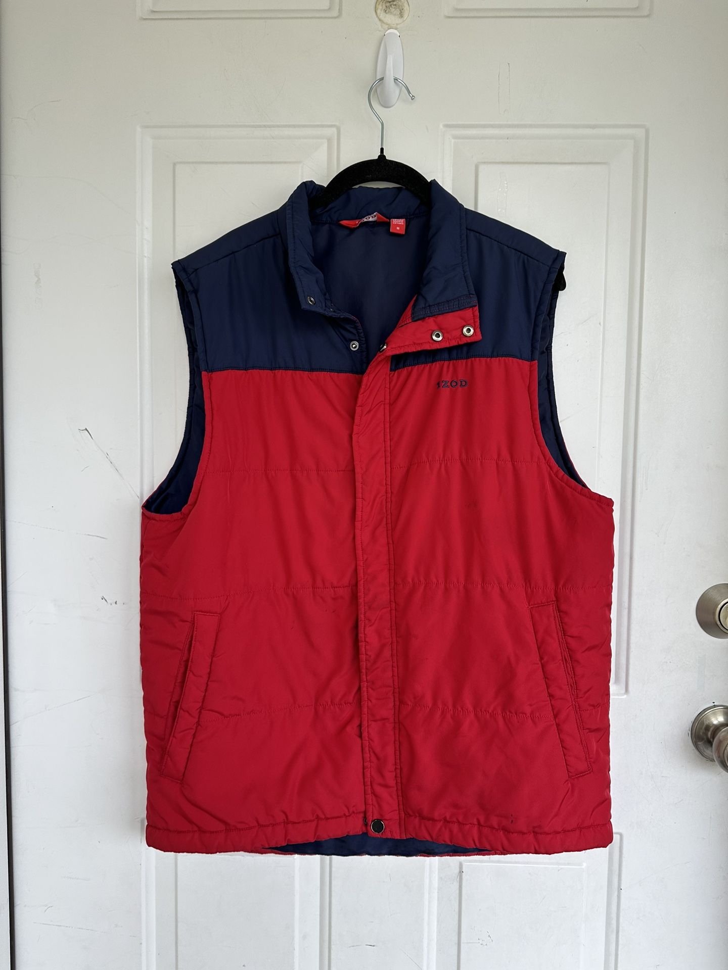 Men's IZOD Red and Blue Puffer Vest Size M