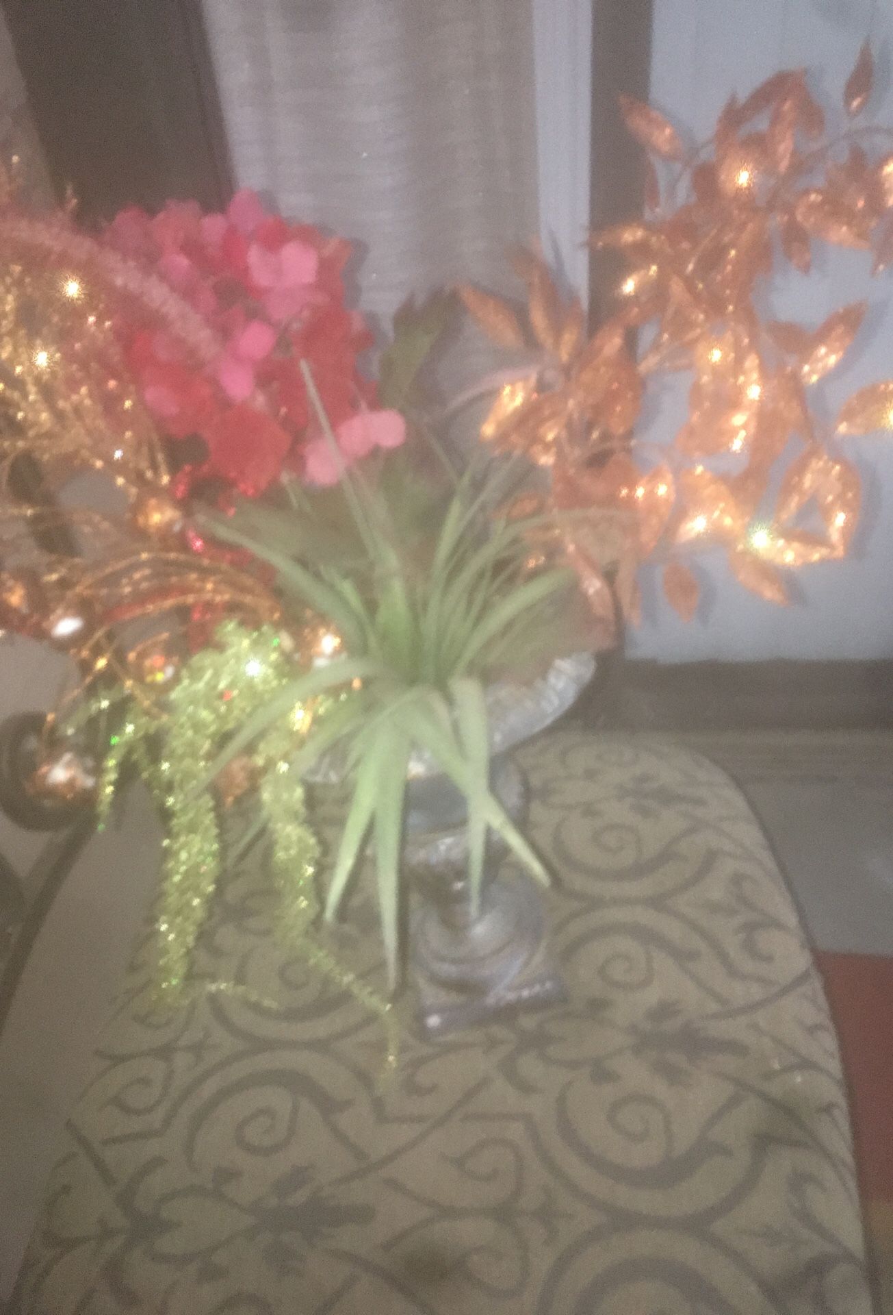 flower arrangement and vase