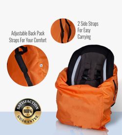 Car Seat Travel Gate Check Bag (Bright Orange )