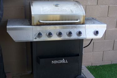 Nexgrill 5-Burner Propane Gas Grill w/ Side Burner + Propane Tank & Cover