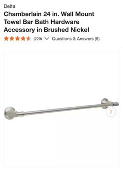 Delta Chamberlain 24” Towel Bar Bath Hardware Accessory in Brushed Nickel (Multiples Available) NEW