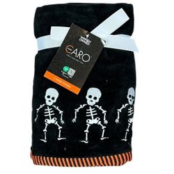 Caro Black Skeleton Halloween Hand Towels Set