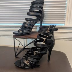 Bada** Strappy Buckle Heels Size 8