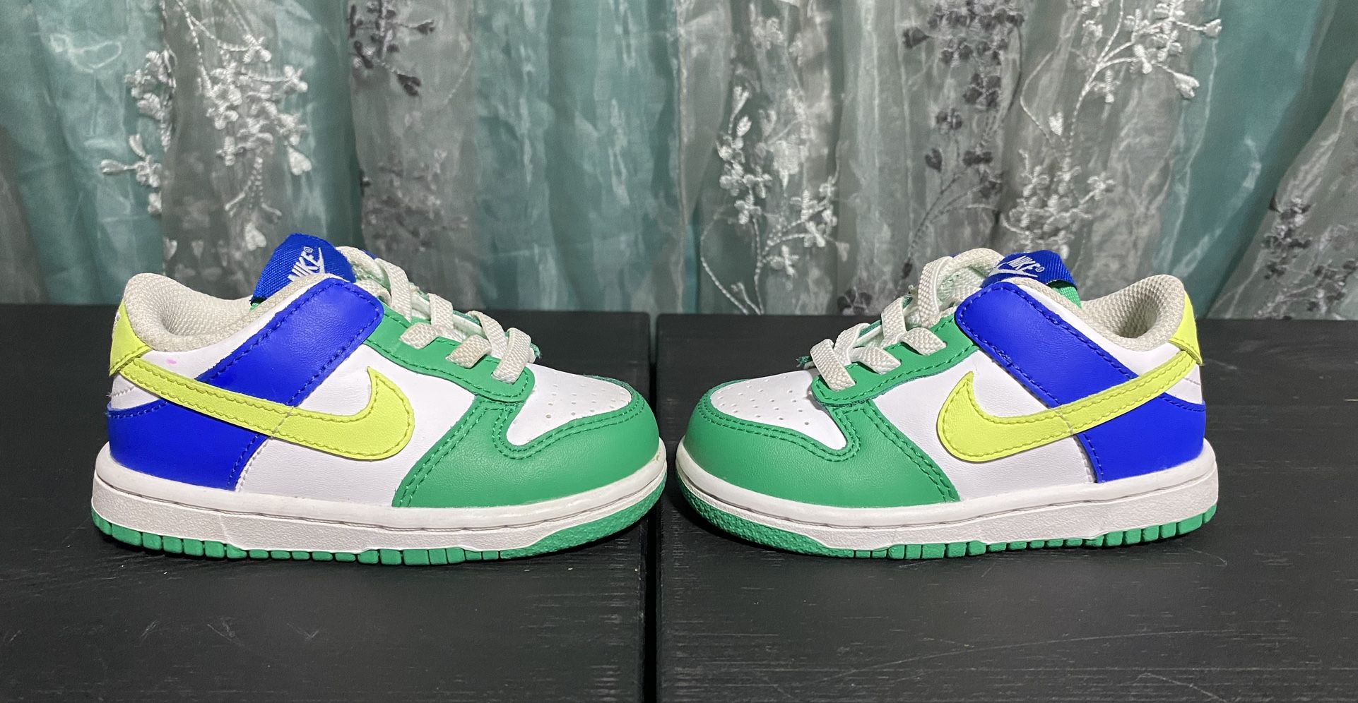 Nike Dunk Low Stadium Green Royal Blue Toddler Size 5.5