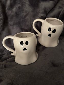 New! Set of 2 Halloween Ghost mugs/cups