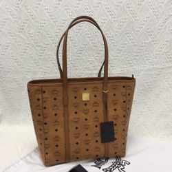 MCM Aren Top-Zip Shopper in Visetos Size Medium Tote Bag