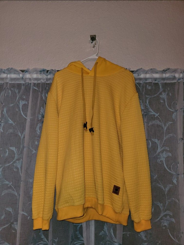 Coofandy Men's Pullover Sweater/Hoodie Sweatshirt Sz XL Yellow
