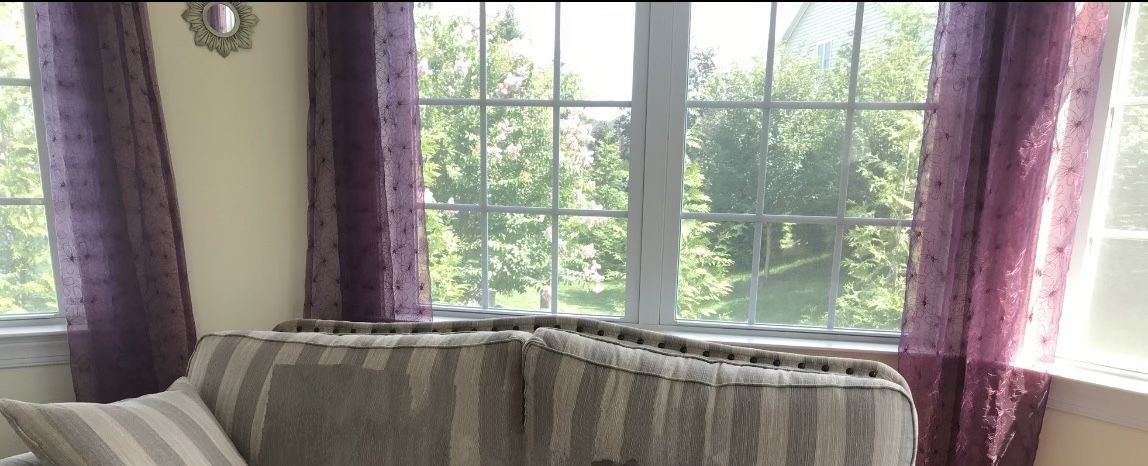Purple color sheer curtains