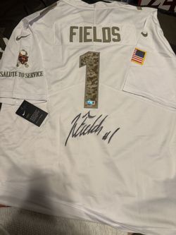 Justin Fields Custom Autographed Bears Jersey