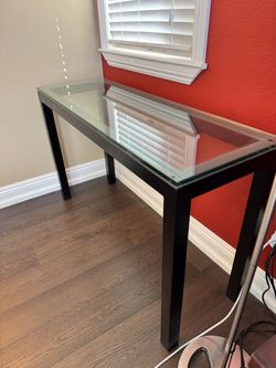 Crate and Barrel Parsons Console Table - Glass top