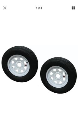 2-Pack Radial Trailer Tire On Rim ST175/80R13 13 in. Load C 5 Lug White Spoke