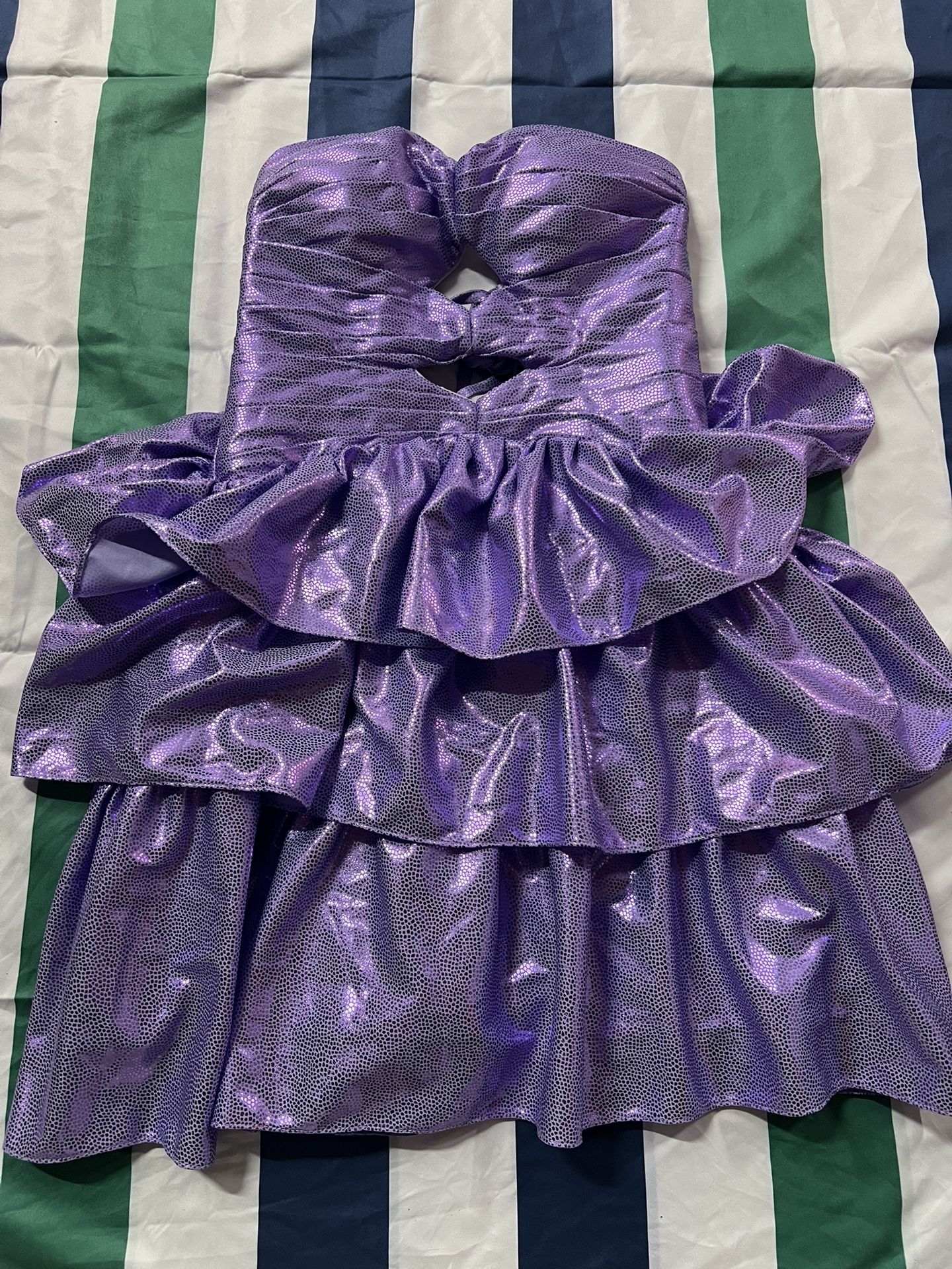 Purple Cutout Mini Dress