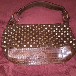 Beautiful Rhinestone Cathy Van Zeeland Brown Purse 