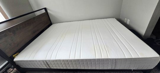 Queen size bed and mattress