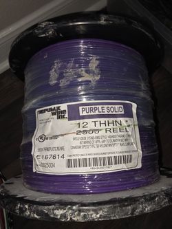 Purple wire  #12 THHN solid copper  2500ft