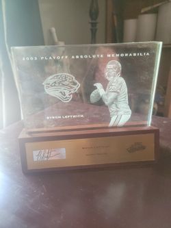 Byron Leftwich Autographed Display – 2003 Playoff Absolute Memorabilia – Jacksonville Jaguars
